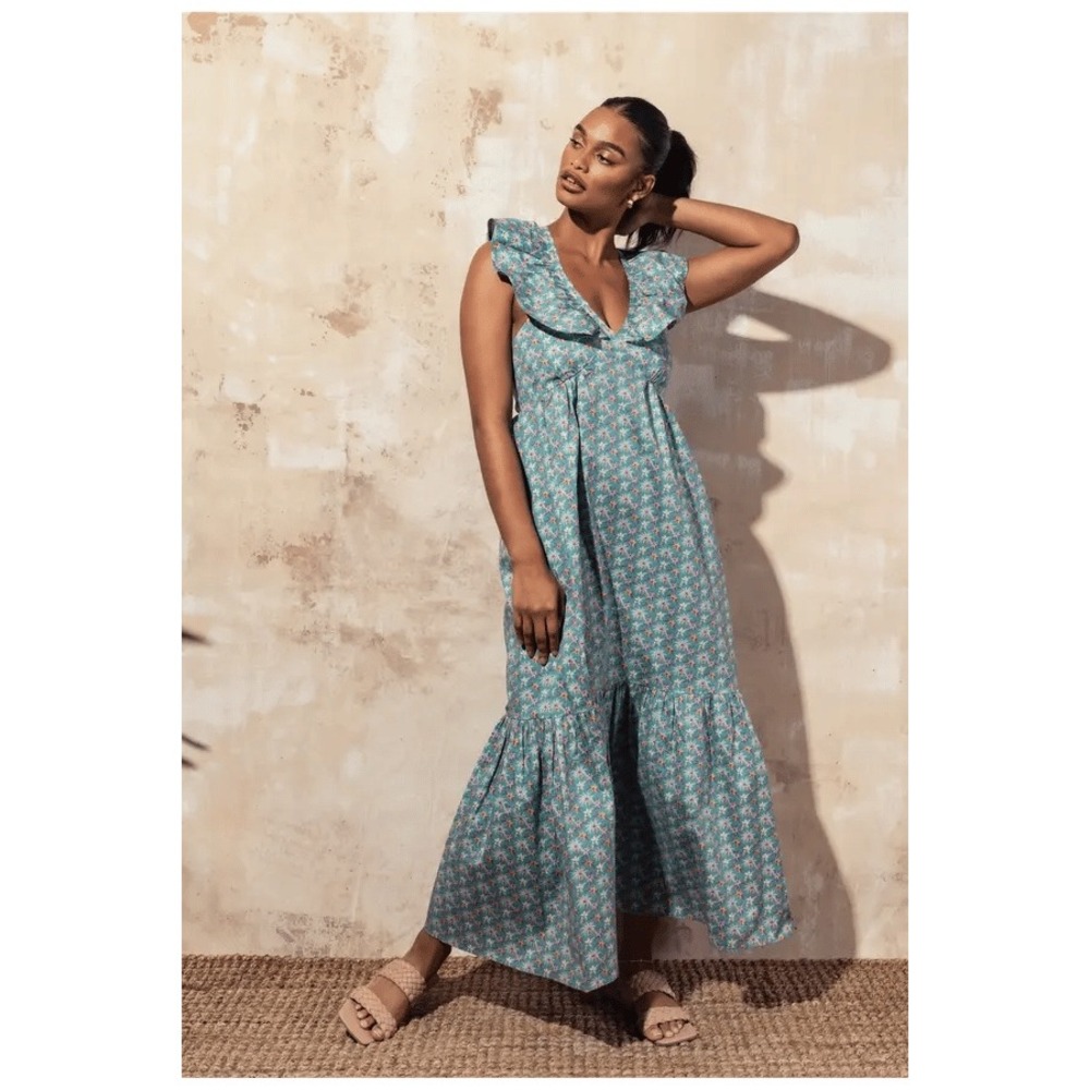 Mott50 Serena Ruffle V-Neck Maxi dress‎ Orchid